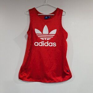 adidas Trefoil Logo Tunic Length Tank Red White Size Medium